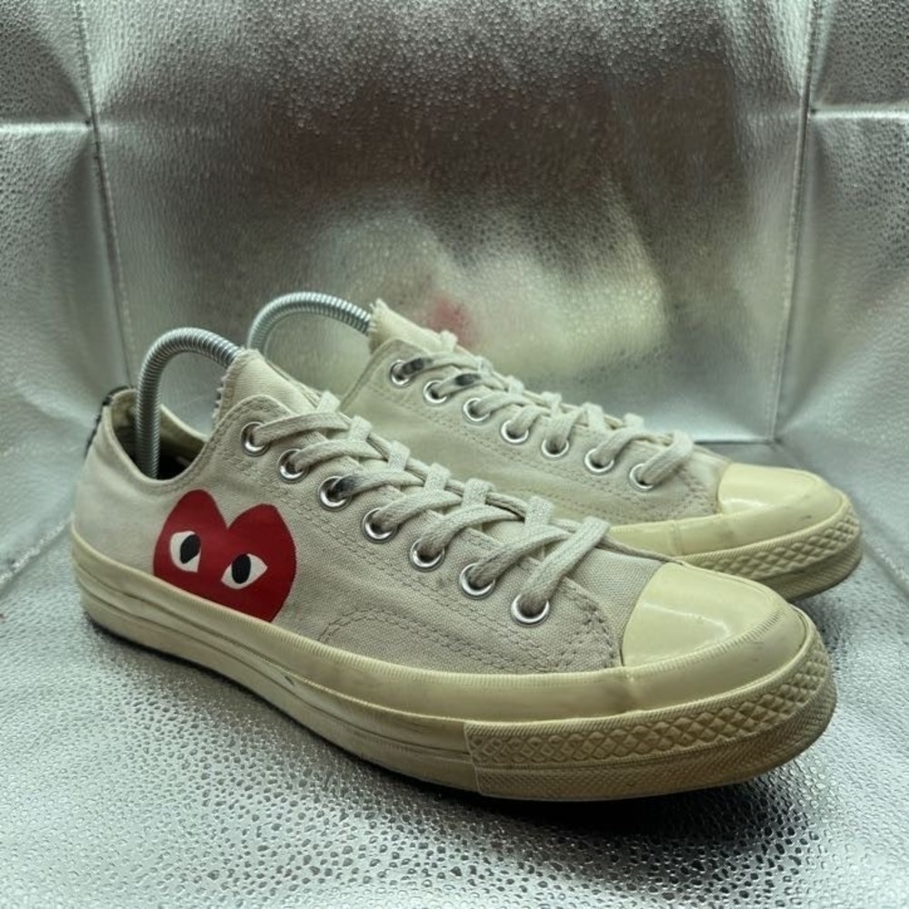 Size M9/W11 Converse Chuck 70 Comme Des Garçons Play Unisex Beige Off White Shoe